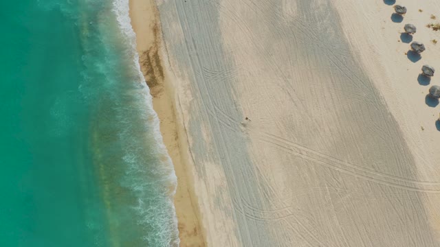 LOS FRALIES LOS CABOS BCS MEXICO-2021: Waves Lapping Sandy Shore From Above