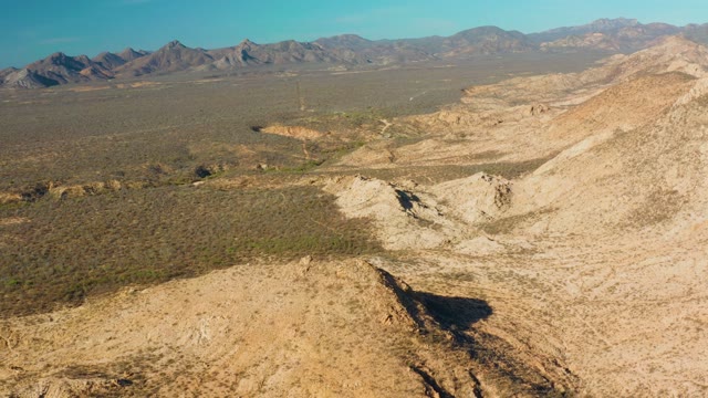 CABO PULMO BCS MEXICO-2021: Shifting Shadow Over Arid Desert Landscape