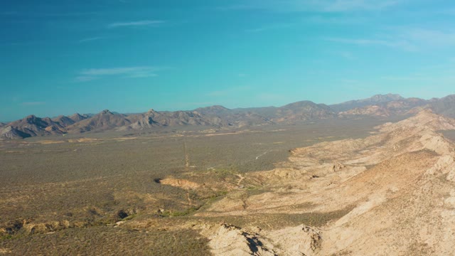 CABO PULMO BCS MEXICO-2021: Desert Plains and Mountain Range Under Shifting Clouds
