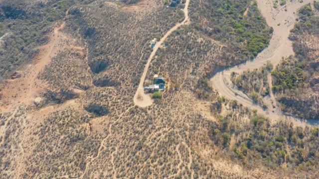 CABO PULMO BCS MEXICO-2021: Vehicle Moving on Dry Hillside Dirt Road