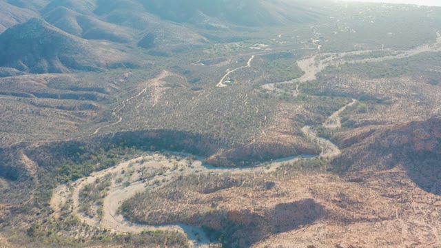 CABO PULMO BCS MEXICO-2021: Winding River in Arid Mountainous Terrain