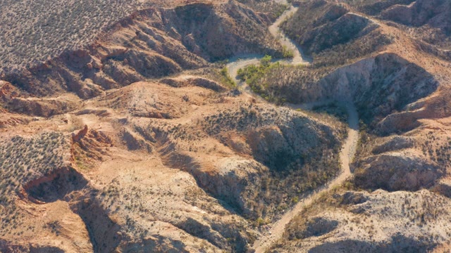 CABO PULMO BCS MEXICO-2021: Winding Dirt Road Through Arid Rocky Desert