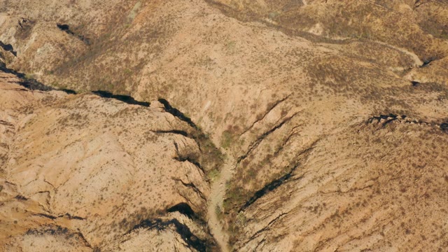 CABO PULMO BCS MEXICO-2021: Winding Dry Riverbed Through Arid Rocky Terrain