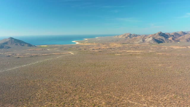 CABO PULMO BCS MEXICO-2021: Aerial Flight Over Desert and Coastal Mountains
