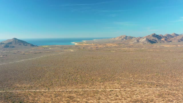 CABO PULMO BCS MEXICO-2021: Desert Plain with Distant Mountains and Ocean