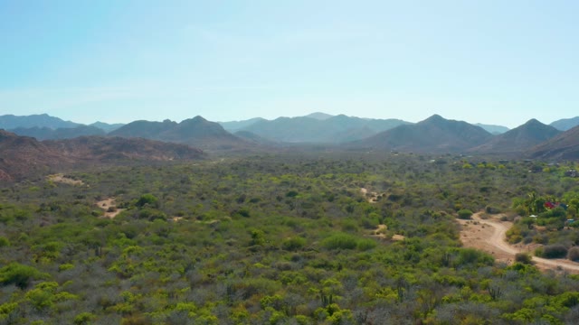 CABO PULMO BCS MEXICO-2021: Valley with Sparse Vegetation and Distant Mountains