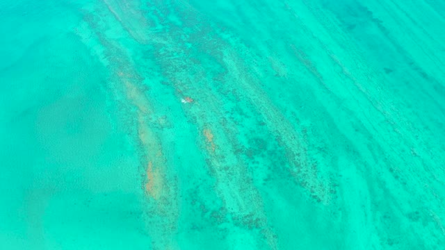 Underwater Coral Ridges in Clear Turquoise Water