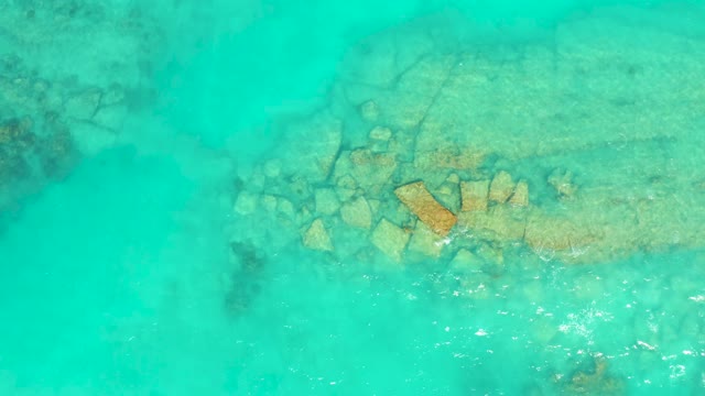 CABO PULMO BCS MEXICO-2021: Underwater Rock Formations in Clear Turquoise Water