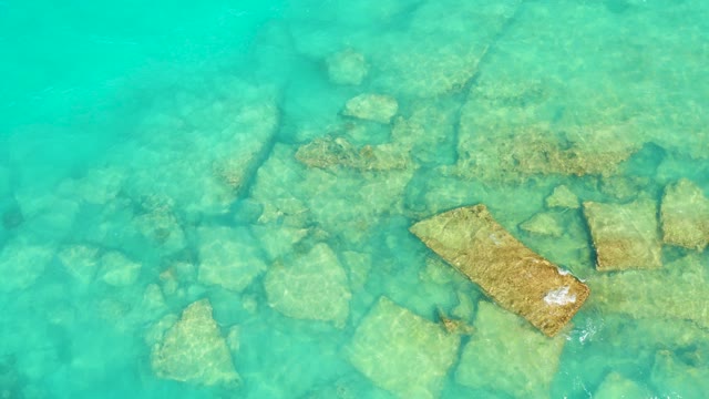 CABO PULMO BCS MEXICO-2021: Submerged Stone Blocks in Shallow Turquoise Water