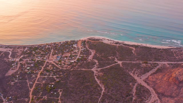 CABO PULMO BCS MEXICO-2021: Coastal Residential Area and Ocean at Sunset