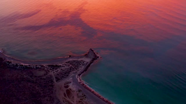 CABO PULMO BCS MEXICO-2021: Lighthouse on Coastal Peninsula at Sunset