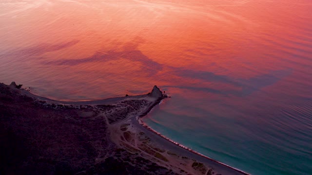 CABO PULMO BCS MEXICO-2021: Vehicle Moving Along Sunset Beach Coastline