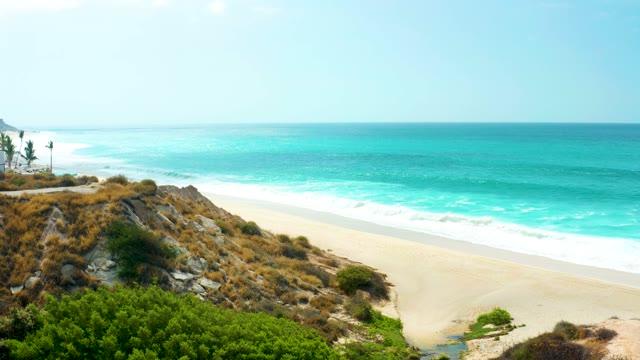 MARQUIS LOS CABOS BCS MEXICO-2021: Hillside View of Ocean Waves on Sandy Beach