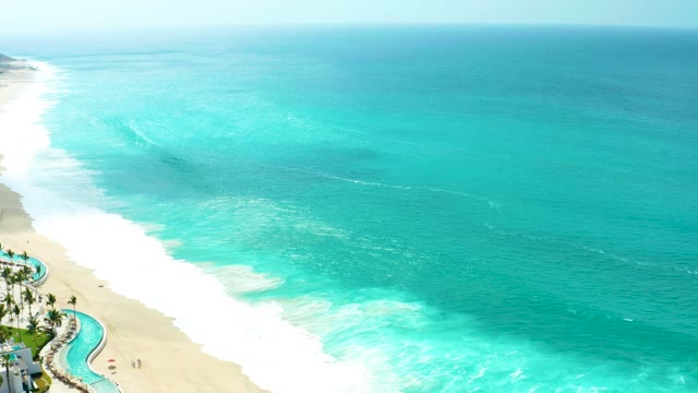 MARQUIS LOS CABOS BCS MEXICO-2021: Waves Breaking on Sandy Beach with Pool Area