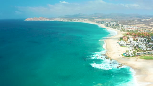 MARQUIS LOS CABOS BCS MEXICO-2021: Gentle Ocean Waves on Sandy Beach Coast