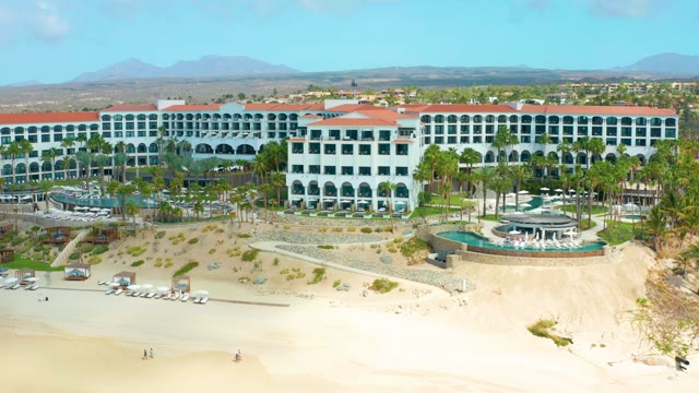 MARQUIS LOS CABOS BCS MEXICO-2021: Panning View of Beach Resort and Sandy Shoreline