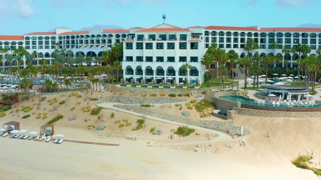 MARQUIS LOS CABOS BCS MEXICO-2021: Beachfront Resort with Shifting Clouds and Lounge Chairs
