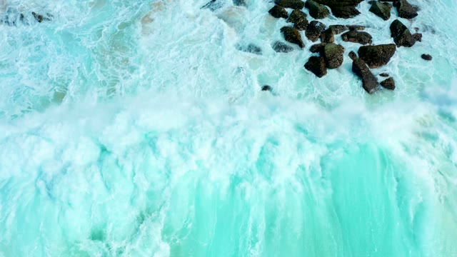 MARQUIS LOS CABOS BCS MEXICO-2021: Turbulent Ocean Waves Covering Rocky Shore
