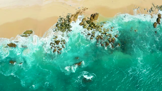 MARQUIS LOS CABOS BCS MEXICO-2021: Waves Crashing on Rocky Shoreline From Above