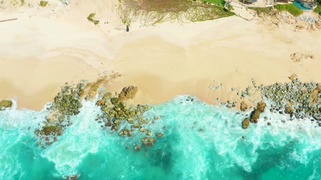 MARQUIS LOS CABOS BCS MEXICO-2021: Ocean Waves Crashing on Rocky Beach