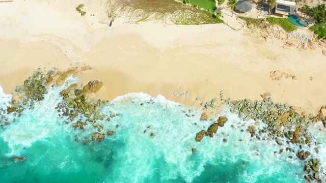 MARQUIS LOS CABOS BCS MEXICO-2021: Waves Crashing on Rocky Beach Shore