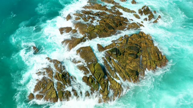 MARQUIS LOS CABOS BCS MEXICO-2021: Waves Crashing on Rocky Ocean Outcrop