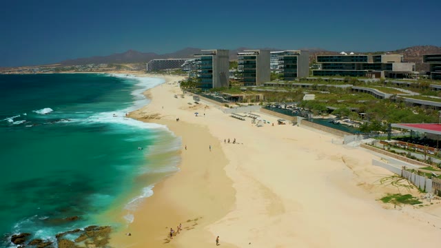 DREAMS LOS CABOS BCS MEXICO-2021: Elevated View of Waves Rolling Onto Sandy Beach