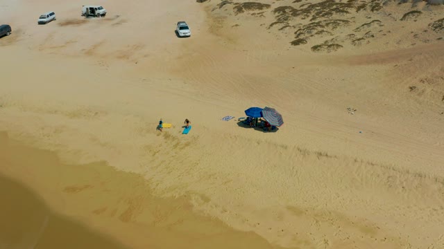 SHIPWRECKS LOS CABOS BCS MEXICO-2021: People Playing on Sandy Beach From Above