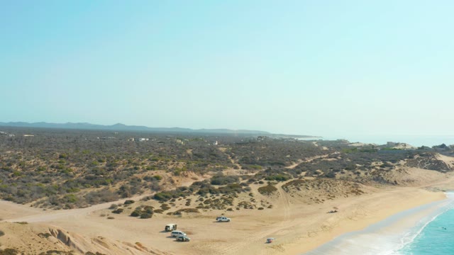 SHIPWRECKS LOS CABOS BCS MEXICO-2021: Vehicles on Sandy Coast with Dunes and Ocean