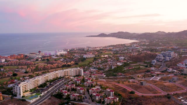 SAN JOSE DEL CABO MEXICO-2021: Coastal Town Traffic at Dusk