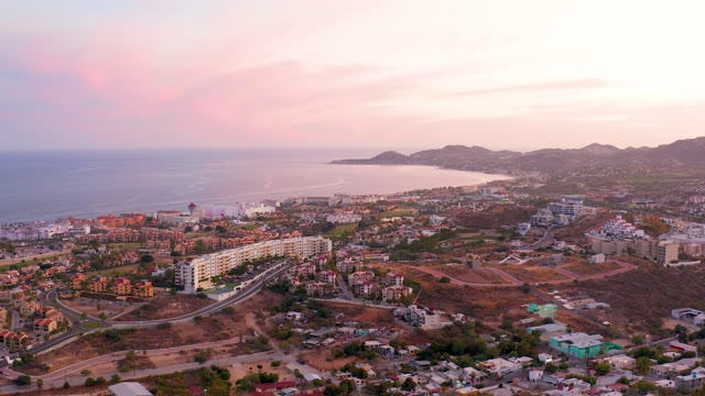 SAN JOSE DEL CABO MEXICO-2021: Coastal City Traffic Aerial View
