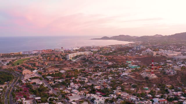SAN JOSE DEL CABO MEXICO-2021: Coastal Town Dusk Sky Light Shift