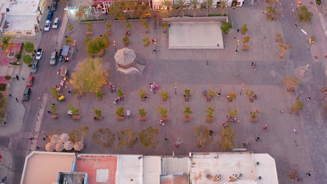 SAN JOSE DEL CABO MEXICO-2021: Town Square with People and Gazebo
