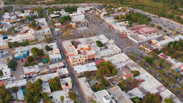 SAN JOSE DEL CABO MEXICO-2021: Small Town Streets and Buildings From Above