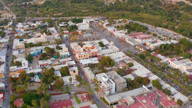 SAN JOSE DEL CABO MEXICO-2021: Town Streets and Buildings From Above