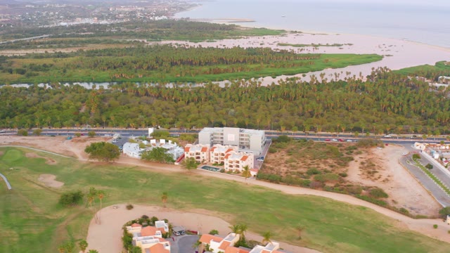 SAN JOSE DEL CABO MEXICO-2021: Coastal Development with Greenery and Beach