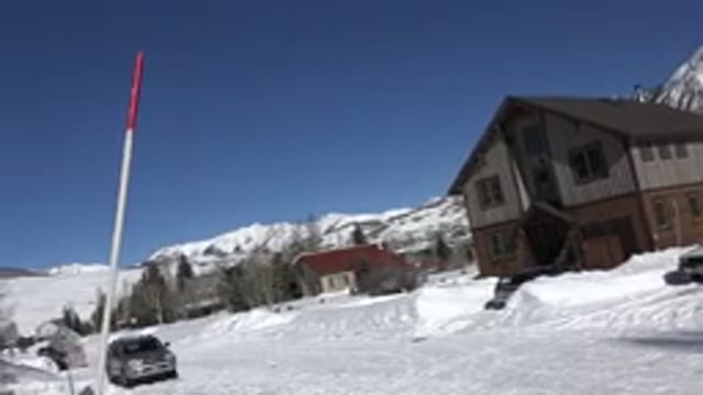 CRESTED BUTTE COLORADO-2015: House Car Snowfall Mountain Indication Movement