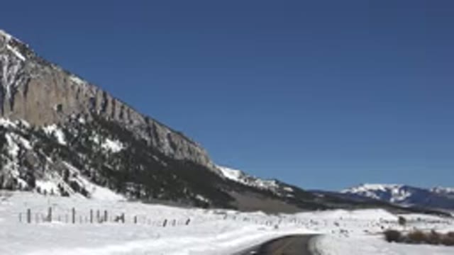 CRESTED BUTTE COLORADO-2015: Up Close And Personal Shot Of A Snowy Mountain On A