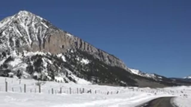 CRESTED BUTTE COLORADO-2015: Footage Of A Dawn On A Snowy Mountain In Northern