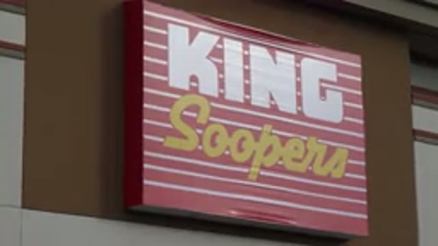 WESTMINSTER COLORADO-2015: A Red Grocery Store Sign Labeled King Coopers With