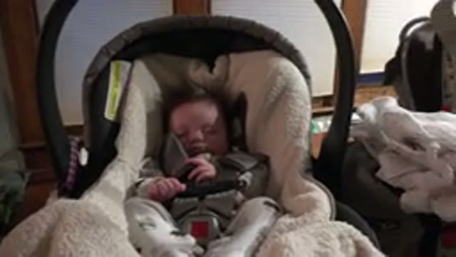 WESTMINSTER COLORADO-2015: Baby With Brown Eyes Laughing in Coach With a Man