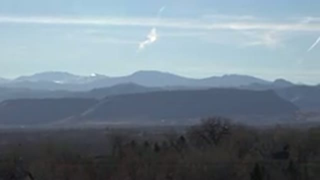 ARVADA COLORADO-2015: Mountains Blue Sky And Thin White Clouds On A Clear Day