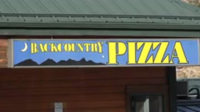 NEDERLAND COLORADO-2015: Pizza Building Back Country Wood Construct Roof Of