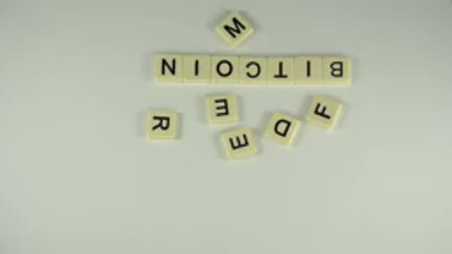 WESTMINSTER COLORADO-2015: Pieces Of Scrabble Showing The Word Bitcoin And A