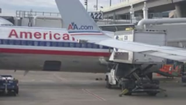 PLAYA DEL CARMEN MEXICO-2015: Truck Depositing Cargo at American Airlines Cargo Facility