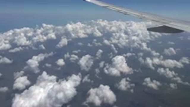 PLAYA DEL CARMEN MEXICO-2015: The View From Outside Of A Flying Airplane