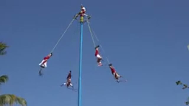 PLAYA DEL CARMEN MEXICO-2015: Dangerous Circus Ride At A Fairground Of People