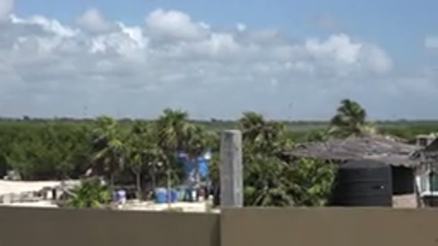PLAYA DEL CARMEN MEXICO-2015: Beautiful Landscape With Blue Sky And Wind Waving