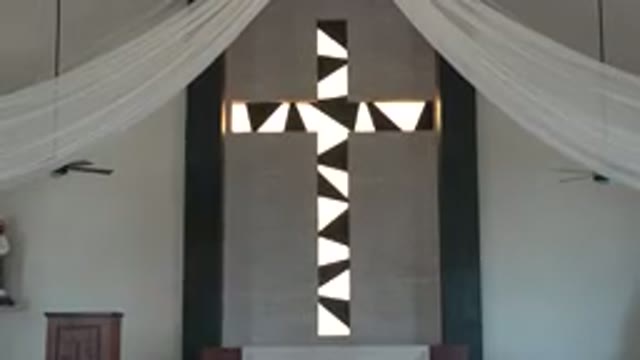 PLAYA DEL CARMEN MEXICO-2015: Focus On A Black And White Cross In A Church