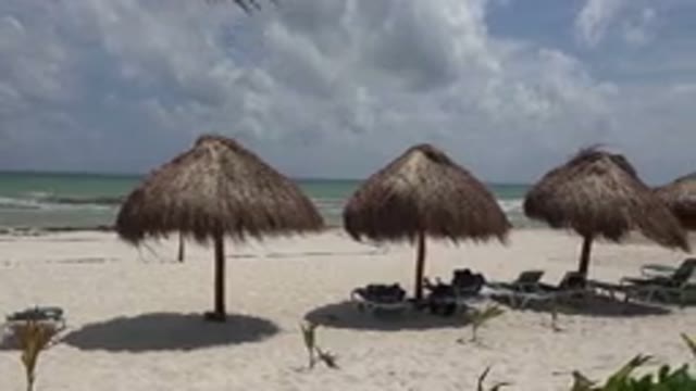 PLAYA DEL CARMEN MEXICO-2015: Beautiful Spot To Lounge On The Beach Next To The